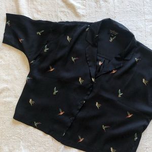 Hummingbird Cropped Blouse